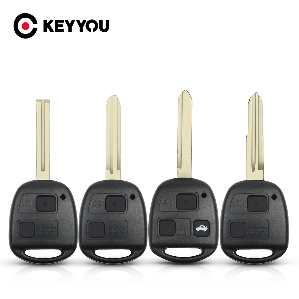 KEYYOU Car Key Shell 2/3 Buttons Remote Case for Lexus Es Rx Is Lx Gs IS200 RX300 ES300 LS400 GX460 For Toyota Uncut TOY48 Blade