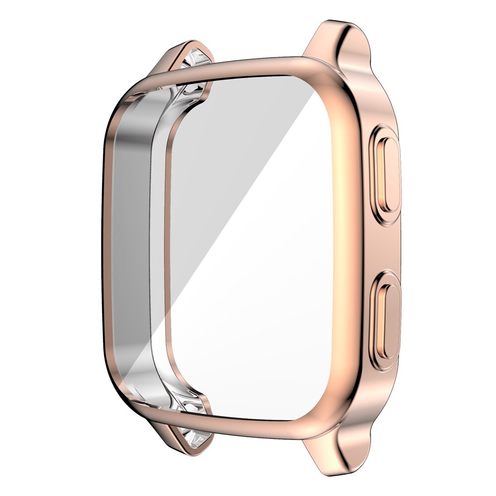Flexible TPU Full Cover for Garmin Venu SQ Watch Case Screen Protector Scratch-resistant Shell Lightweight Bumper Accessories: Rose gold