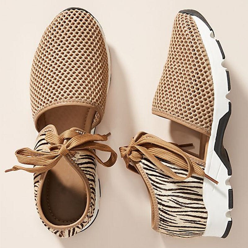 Kvinder sko guld sneakers lynlås platform sneakers dame sko casual snøre tenis feminino zapatos de mujer dame sneakers: Stribe / 35