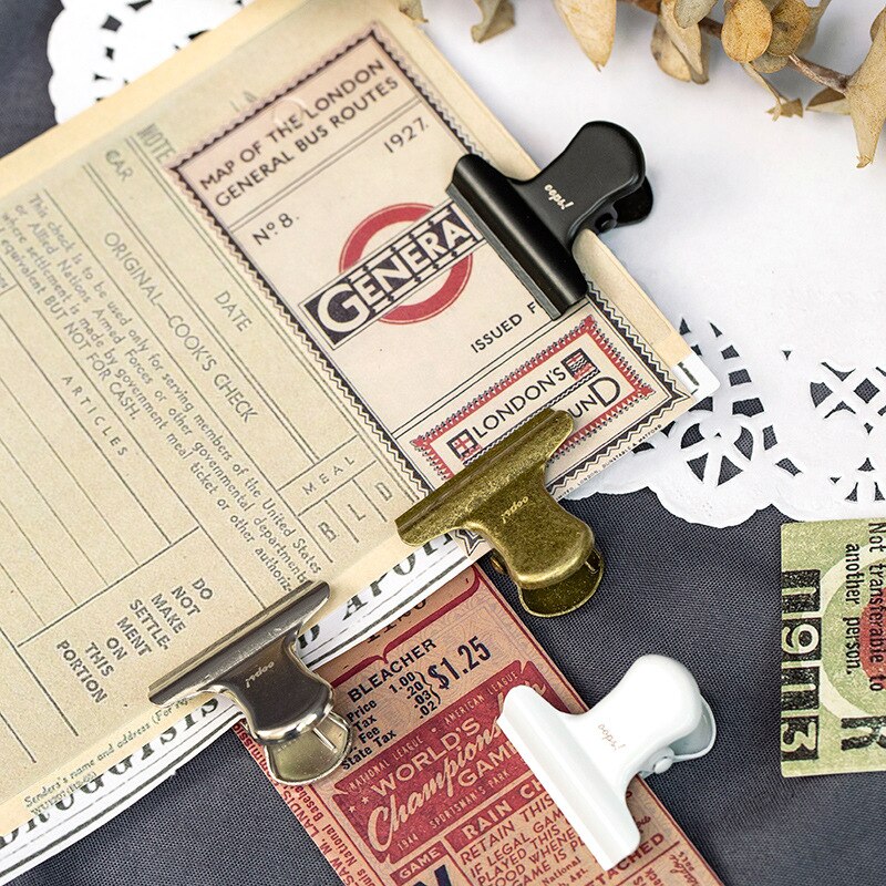 Trombone rétro en métal doré Bronze, 1 pièce, petit trombone, Clip de reliure pour Photo, Message, fichier, billet, papeterie scolaire et de bureau sl2570
