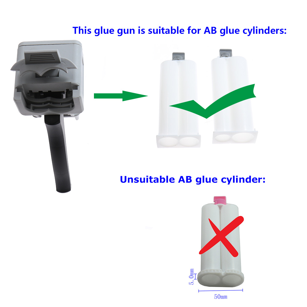50 ml Twee Componenten AB Epoxy Kit Lijmpistool 1:1 2:1 Applicator Lijm Adhensive Squeeze Gemengde Handmatige Kitpistool Dispenser
