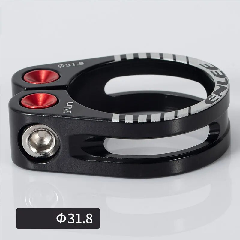 ENLEE-abrazadera para tija de sillín de bicicleta, aleación de aluminio CNC, abrazadera para tija de sillín de ciclismo, piezas de bicicleta de 31,8 MM y 34,9 MM, accesorios para tija de sillín: Blanco