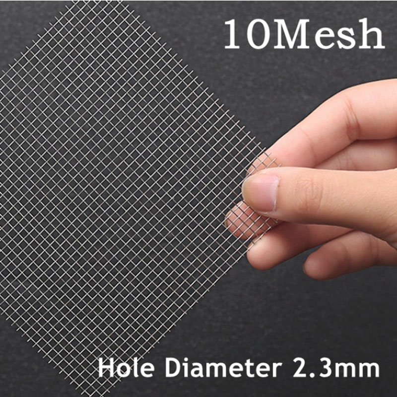 4-400 mesh 30 x 30cm ruostumaton teräsverkko suodatin verkko metalli etukorjaus kiinteä verkko suodatin kudottu lanka seula levy suodatin: 10 mesh