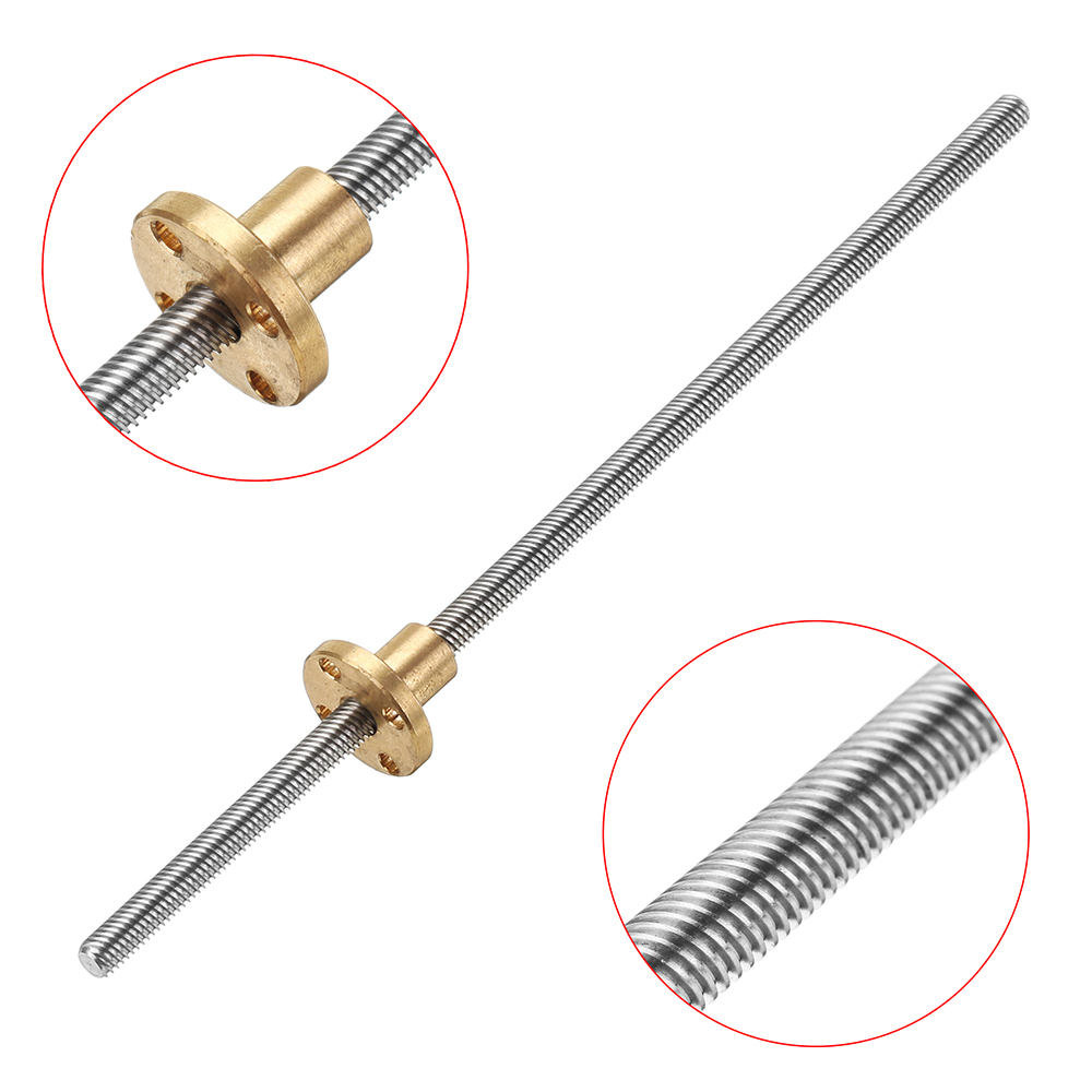 T6 Lead Screw 200mm Length 6mm Thread 1mm Pitch Lead Screw with Copper Nut