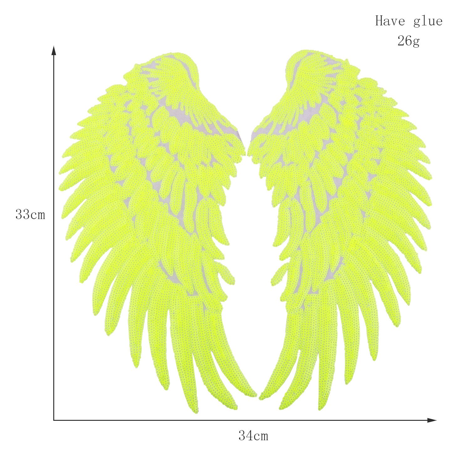 2pcs Angel wing Patches for Clothing Big Patches for Clothing Large Patch Sequin Patch Diy Patch Sequin Applique Iron On: 3