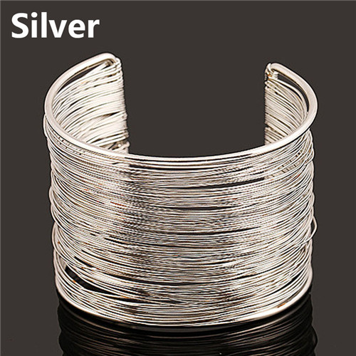 Women Wire Open Alloy Bracelet & Bangle Round Cuff Bracelets Link Chain Bracelet Bangle Jewelry: 2