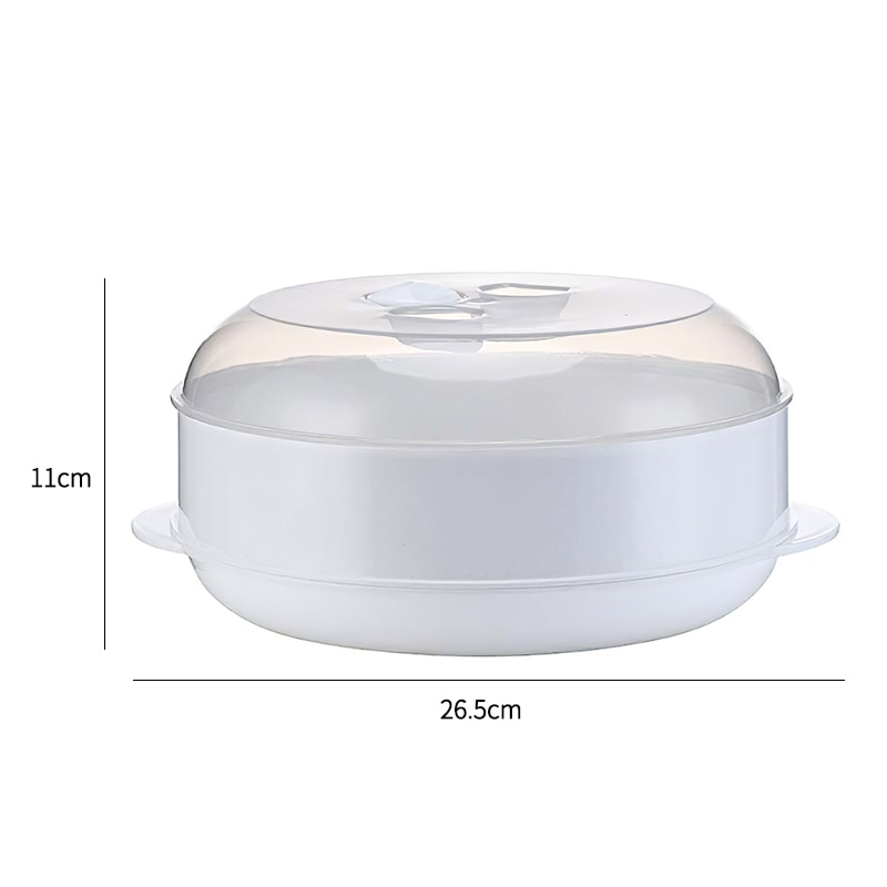 Double Plastic Steamer Practical Microwave Oven Round Steamer Eco-Friendly Steamed Bun Steaming Utensils With Lid Durable