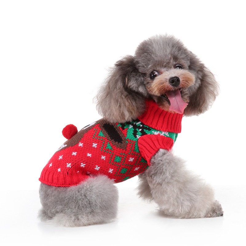 Kerst Patroon Warme Trui Herfst/Winter Kerstboom/Rendier Gedrukt Gebreide Kledingstuk Voor S/M Maat Honden