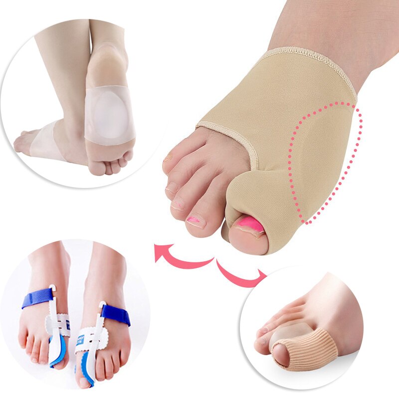 Hallux valgus corrector, grote teenspreider, voetrichter, hallux valgus voetverzorging, siliconen inlegzolen voor schoenen, kussentjes