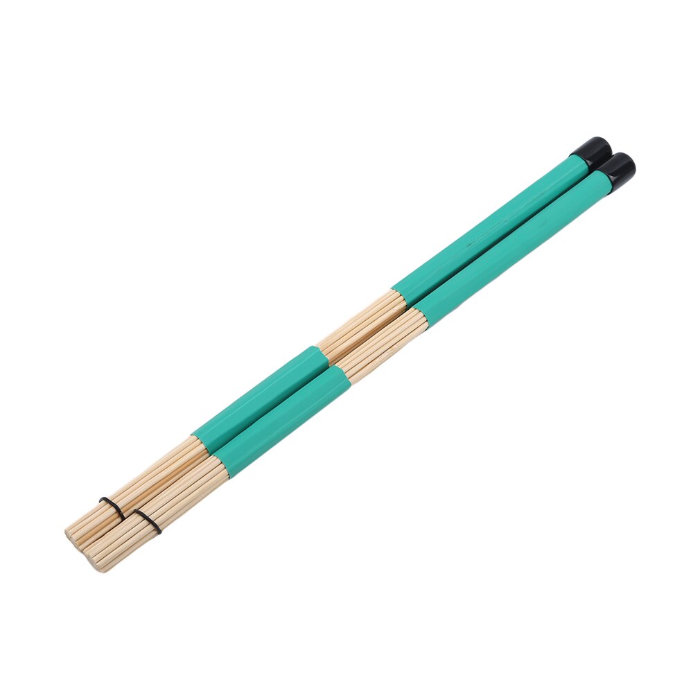 1 para pałeczki robić perkusji profesjonalny bambusowy kraj jazz ballada perkusja miotełki robić perkusji pakiet pałeczki robić perkusji z gumową rączką: zielony