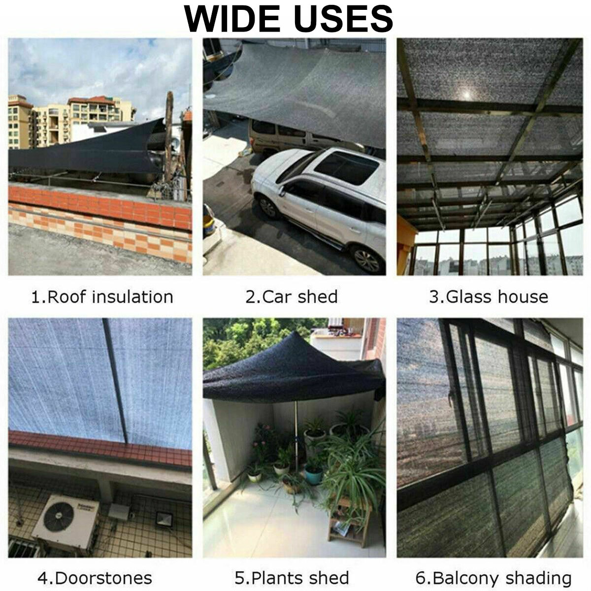 Anti-Uv 6-Pin Zonnescherm Netto Outdoor Tuin Zonnebrandcrème Doek Auto Sunblock Shade Cover Plant Kas Cover 90% Shading Tarief