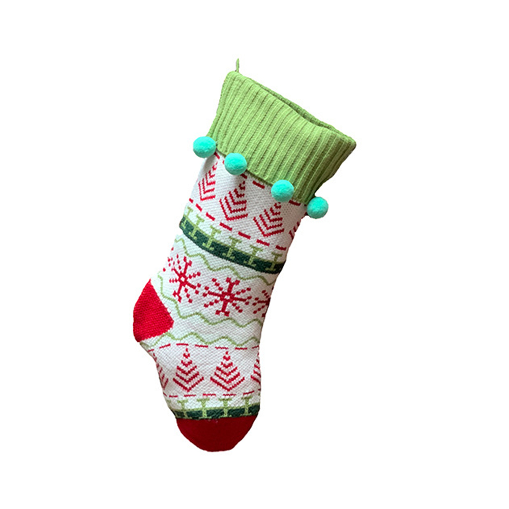 Leuke Gebreide Kerst Opknoping Klassieke Sokken Kids Candy Verpakking Pouch Xmas Tree Opknoping Party Home Versiering: Green