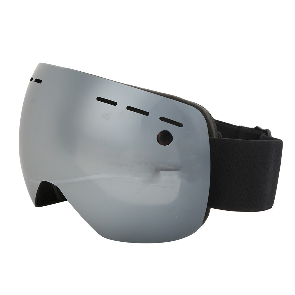 Vuxna unisex utomhus dubbla lager anti-imma skidglasögon bred synvinkel anti-vindskydd klätterglasögon: Silver-