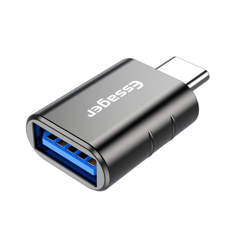 Usb type c otg adapter usb 3.0 til usb c hannkonverter innebygd høy chip frakt adapteren kan støtte 3a strøm: marine grå