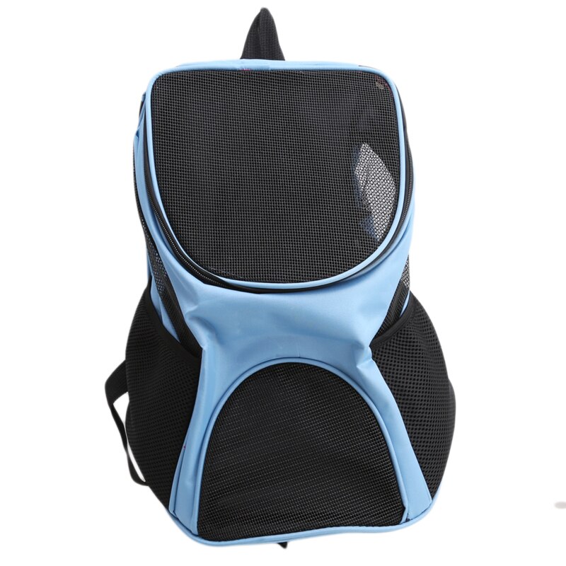 Hundetaske åndbar hund rygsæk stor kapacitet bærepose til bærbar udendørs rejse kæledyrsbærer: Blå