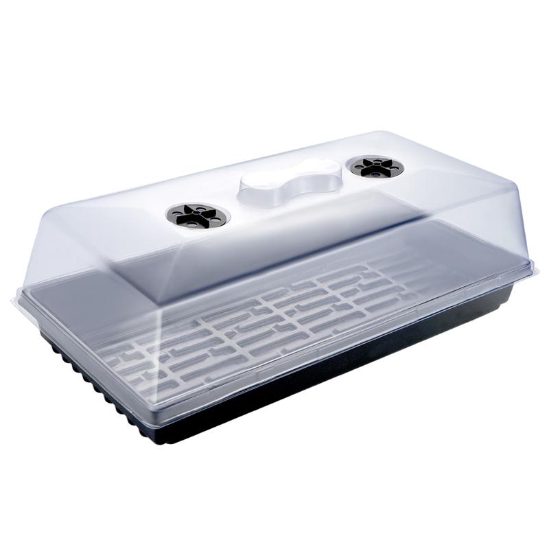 Plastic Plant Seeds Growing Box Tray Nursery Containers Seeding Case with Transparent Cover: Default Title