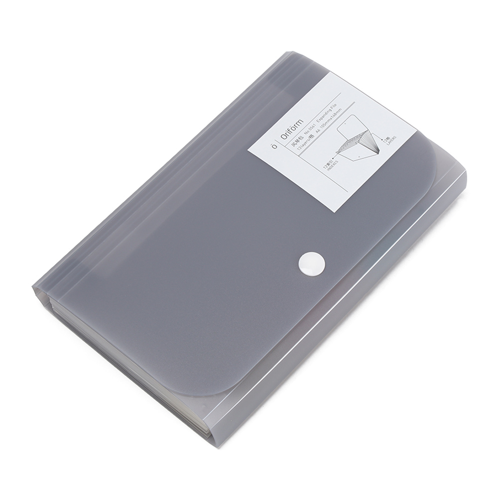 A6 Plastic Portable File Folder Extension Wallet Bill Receipt File Sorting Organizer Office Storage Bag Folders Filing Products: Black 12-Layer
