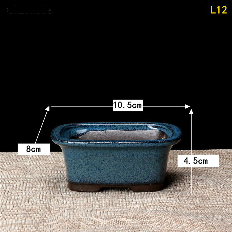 Lychee Life Chinese Ceramic Bonsai Flower Pots Storage Boxes For Flower Green Plants Glazed Pot Planter Diy Crafts Home: 6