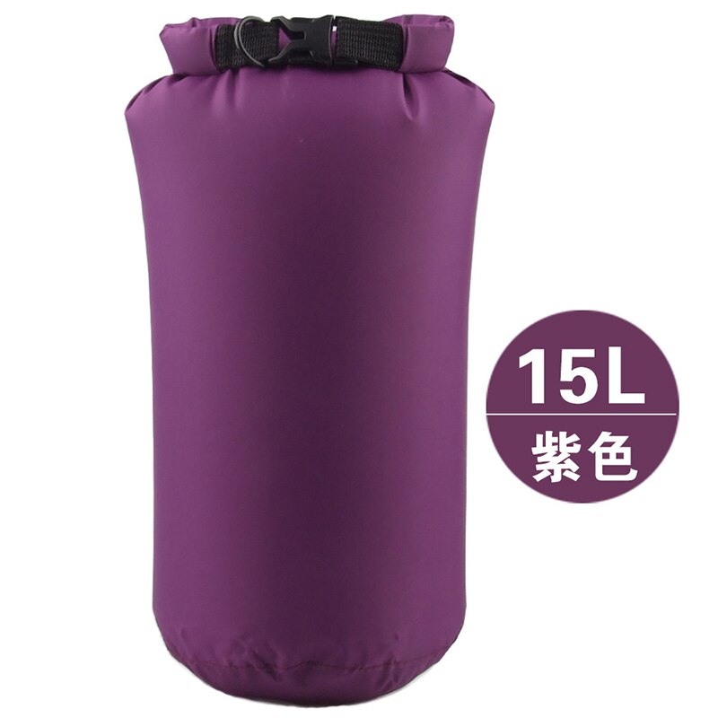 15L Outdoor Waterproof Dry Wet Bag Floating Drift Fishing Rafting Hiking Swimming River Trekking Bucket Compression Bag Portable: purple