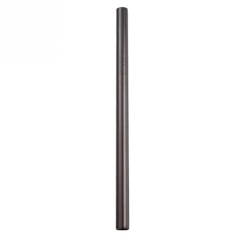 Lange wiederverwendbar Edelstahl Trinkhalme Metall Große Gerade Stroh 10mm/12mm: Schwarz 12mm
