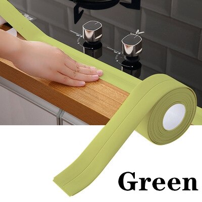 3.2 mx 2.2cm bad dusj servant badekar tetningslist tape pvc selvklebende vanntett veggklistremerke for bad kjøkkeninnredning: 6 grønne