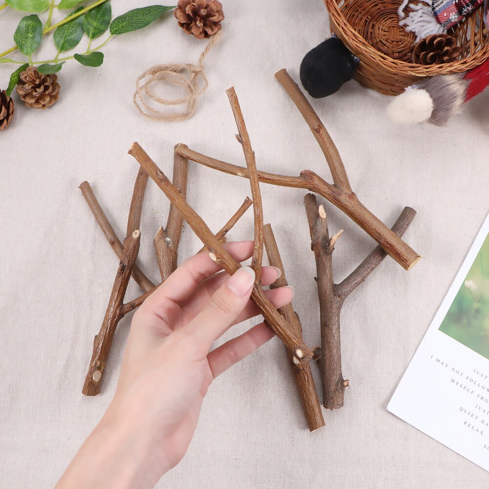 10 pièces 15CM Simulation de noël bricolage pommes de pin bâtons Branches sèches bâtons en bois pour bricolage artisanat accessoires Photo