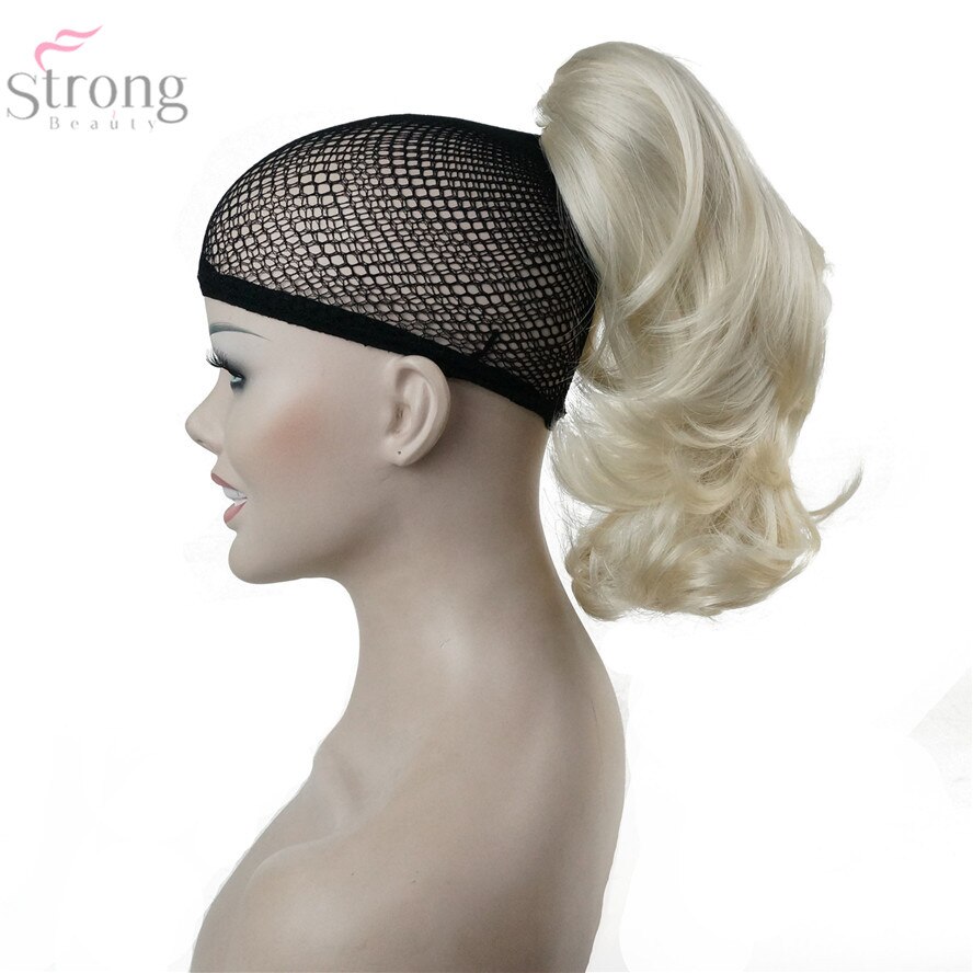 Strongbeauty crush claw clip hestehale hairpiec kort rett dobbeltbruk stylet hårforlengelse syntetisk