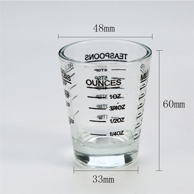 30 ml, taza de cristal taza de medición Espresso vaso de medida líquida vaso de onza con báscula utensilios de medida de cocina suministros