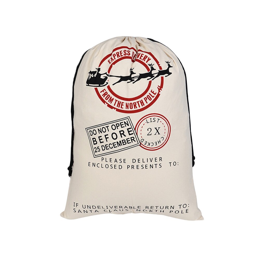 Kerstsok Bag Koord Snoep Speelgoed Houder Organizer Doek Pouch: A