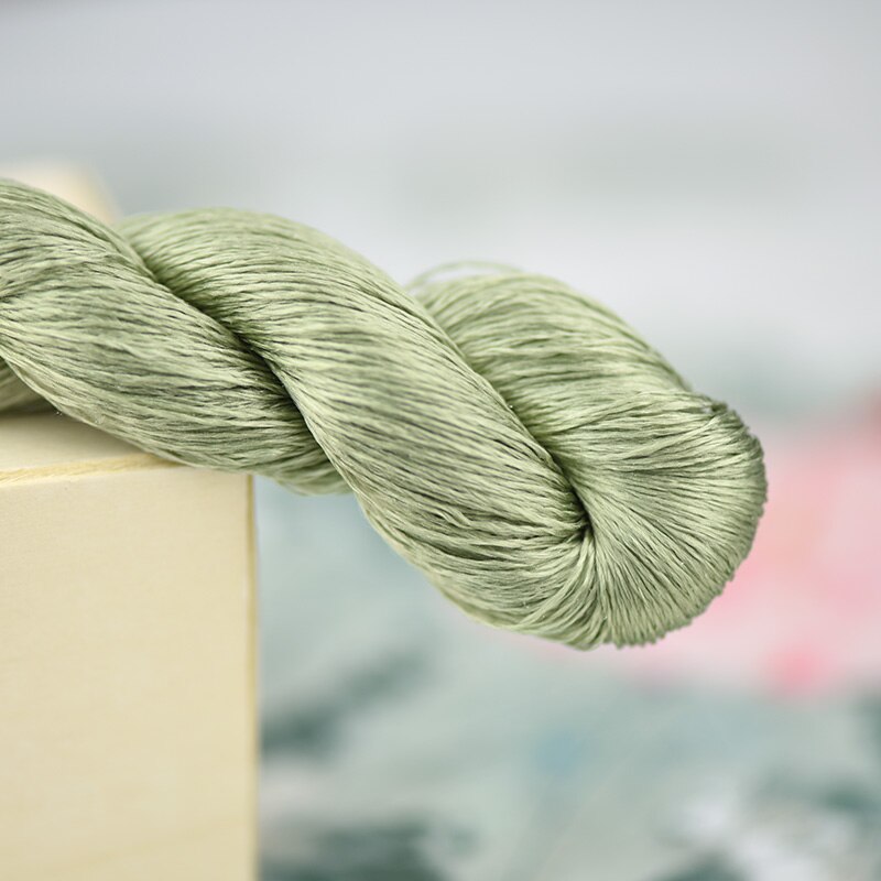 1pcs 100% silk thread hand embroidery embroider cross stitch 400m silk embroidery thread Dry green series/7 pure colors: 2
