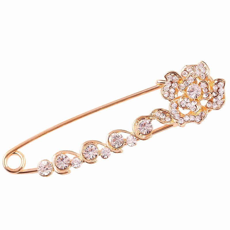 Koreanische Ausführung und beliebte retro-brosche mit diamanten, Rose aus legierung, große anstecknadel, mädchenkleidungsaccessoires: A