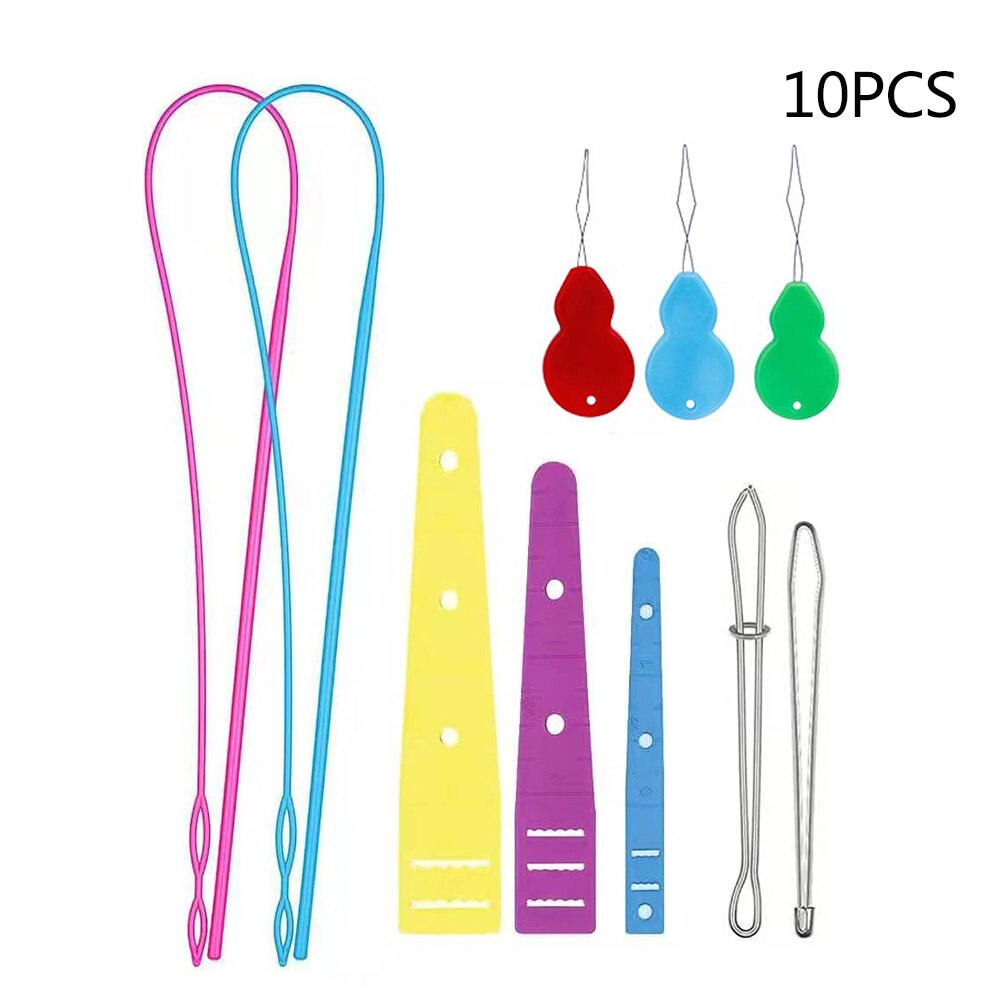 Drawstring Threader Set Drawstring Replacement Tools Plastic and Metal Needle Threader Tool Loop Turner Hook Sewing Supplies: 2