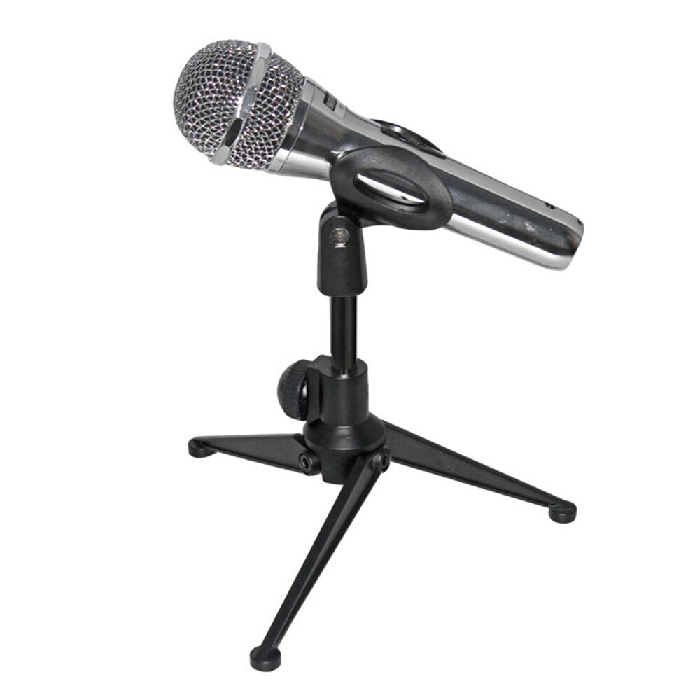 Desk Mic Stand Universal Adjustable Desktop Microphone Stand Portable Foldable Tripod Mic Table Stand With Plastic Mic Clip