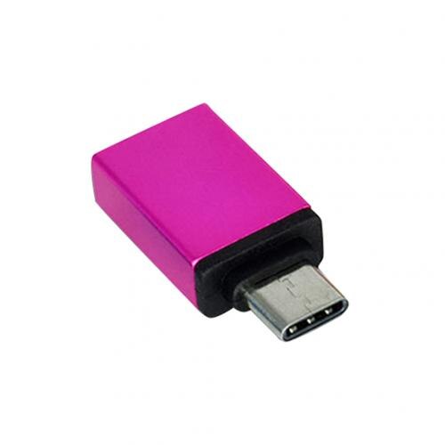 Type-C Otg Adapter Mini Draagbare Aluminium Legering Type-C Male Naar Usb 3.0 Female Converter Voor android Telefoon Usb Schijf: pink