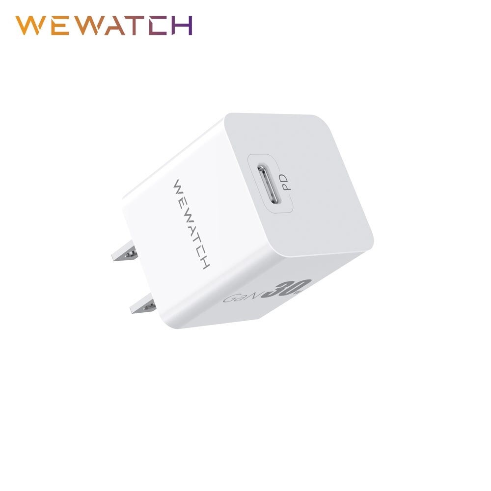 Wewatch wwc 30gn-02 30w gan schnellladegerät, mini-wandladegerät, usb-c  pd 3.0- fach usb-c netzteil, tragbares reiseladegerät für iphone
