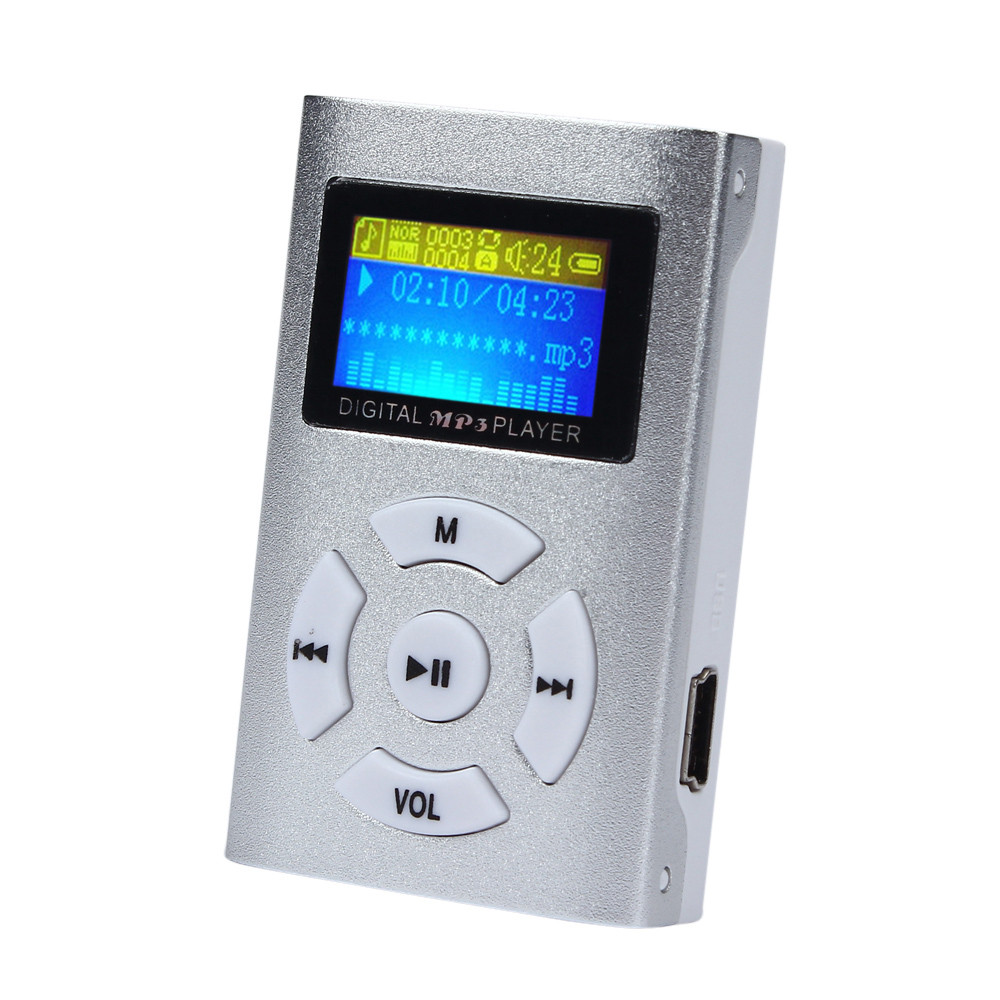MP3 camiseta nueva venta de USB Mini reproductor MP3 pantalla LCD soporte 32GB Micro SD TF tarjeta deportivo compacto 605 #: E