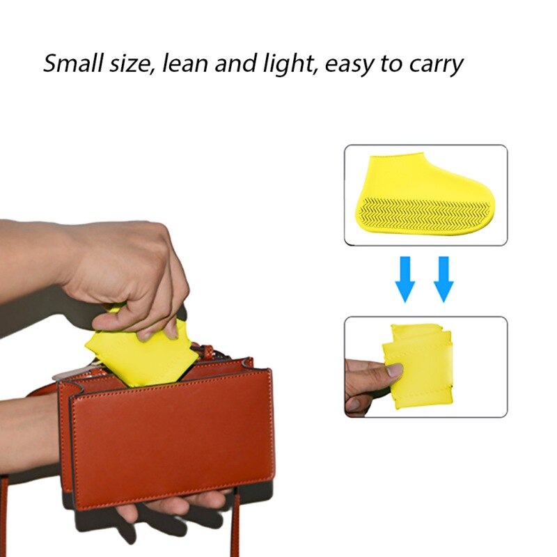 För resor 1 par återanvändbara vattentäta halkfria regnskoöverdrag i gummi, elasticitet galoscher boot overshoes