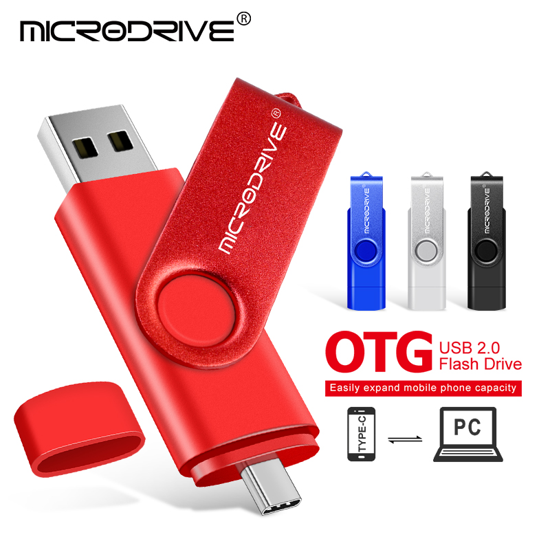 USB 2.0 TYPE C USB Flash Drive 128GB OTG 2 in 1 Pen Drive 64GB 32GB 16GB 8G USB Memory Stick U Disk Hoge Snelheid Rotatie Pendrive