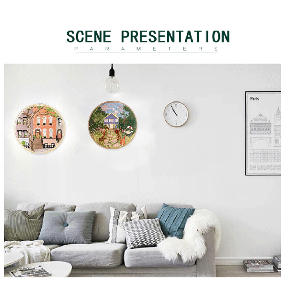 15cm House/Shop DIY Ribbon 3D Embroidery Kit Home Decor Needlework Sewing Crafts