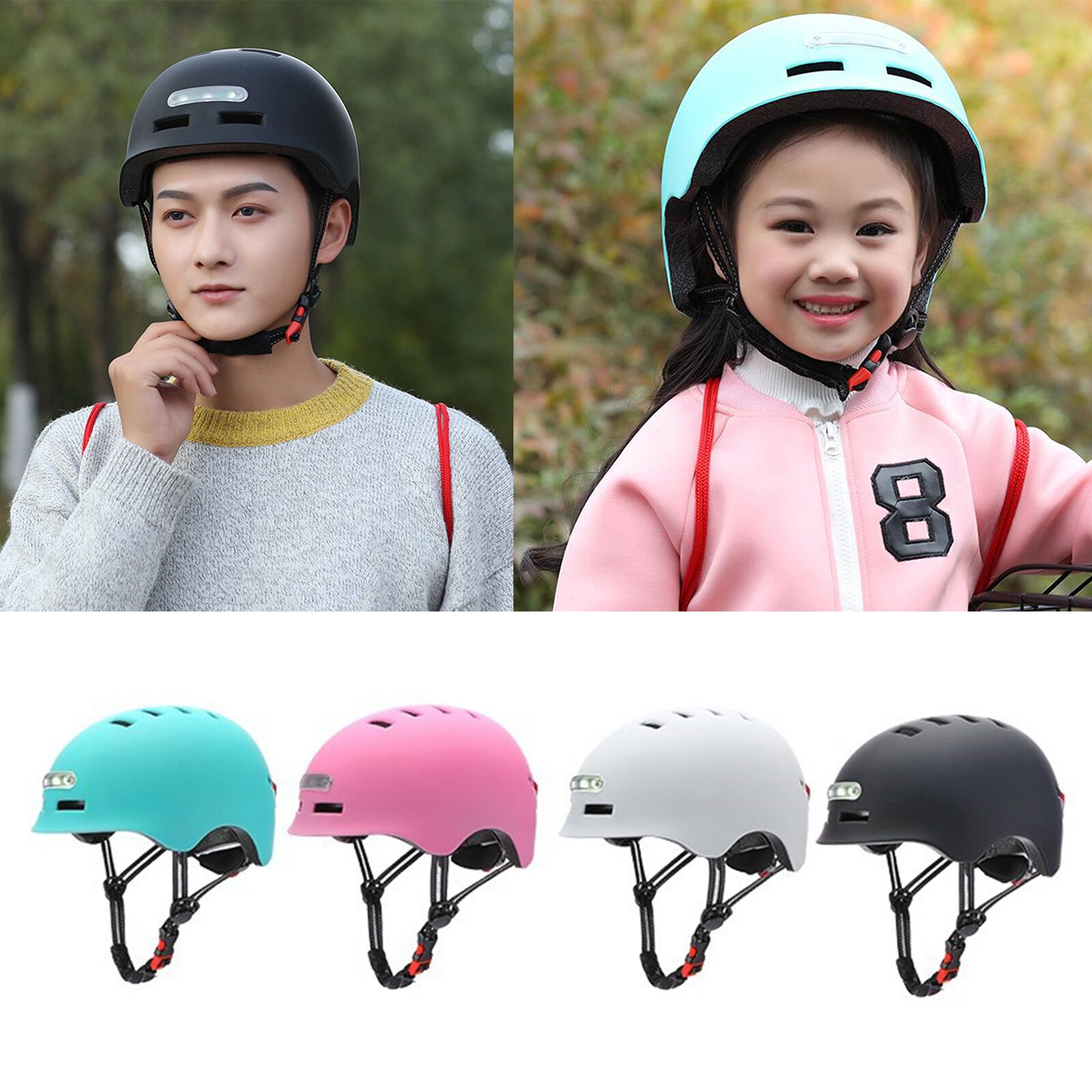 Fietsen Skateboard Helm Weg Mountainbike Fiets Scooter Crash Hoed W/Usb