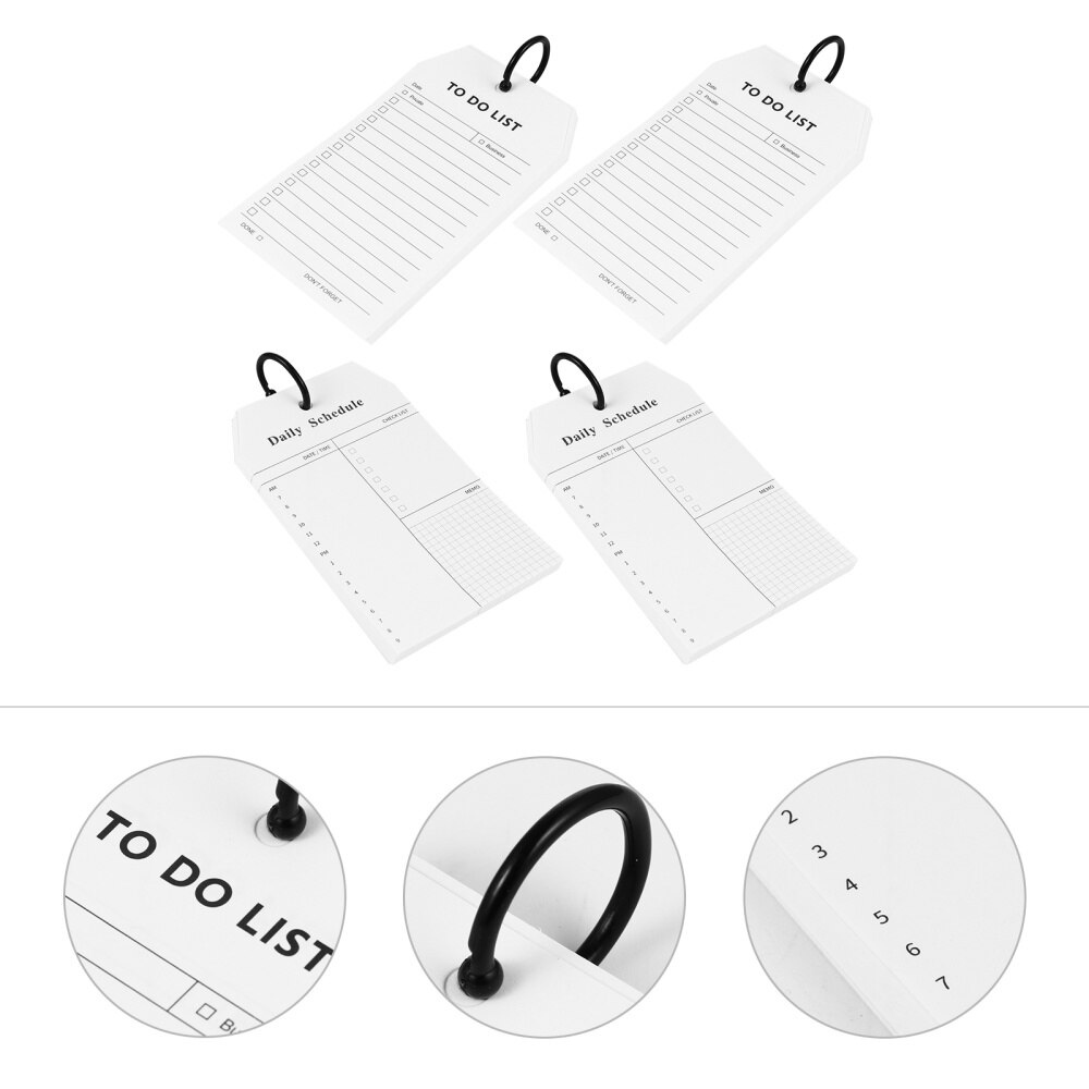 4pcs Premium Portable Memo List Forms Notebooks Memo Pads Planners