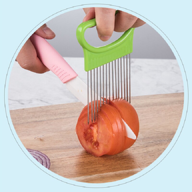 Utensilios de cocina, tenedor para cebolla, cortador de patatas y tomate, trituradoras de limón de acero inoxidable, aguja para carne, utensilios de cocina, cortador de alimentos