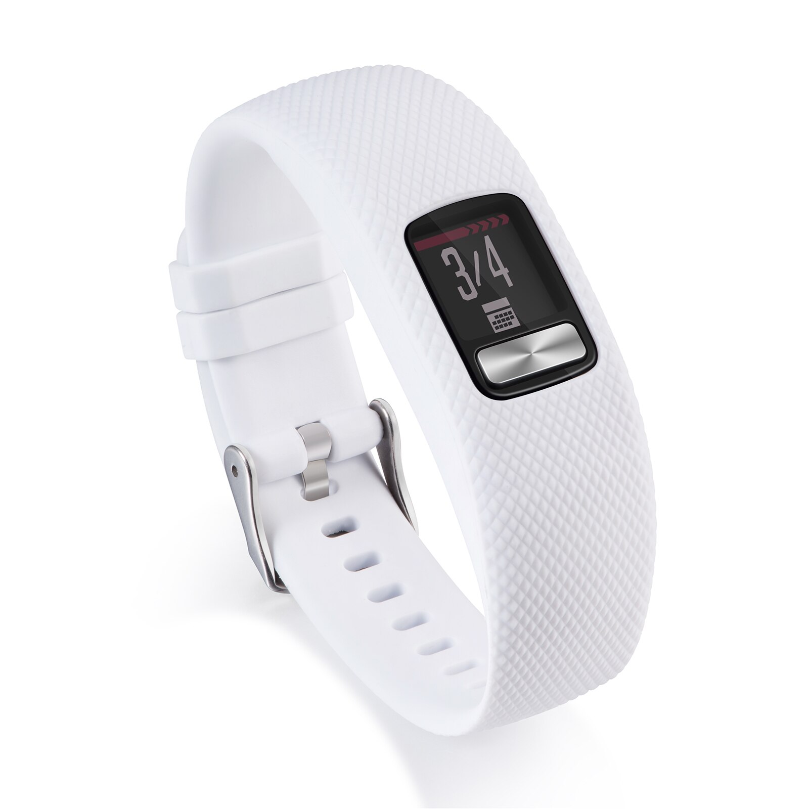 Bracelet de rechange en silicone souple pour montre connectée Garmin Vivofit 4, moniteur d'activité physique: White / L