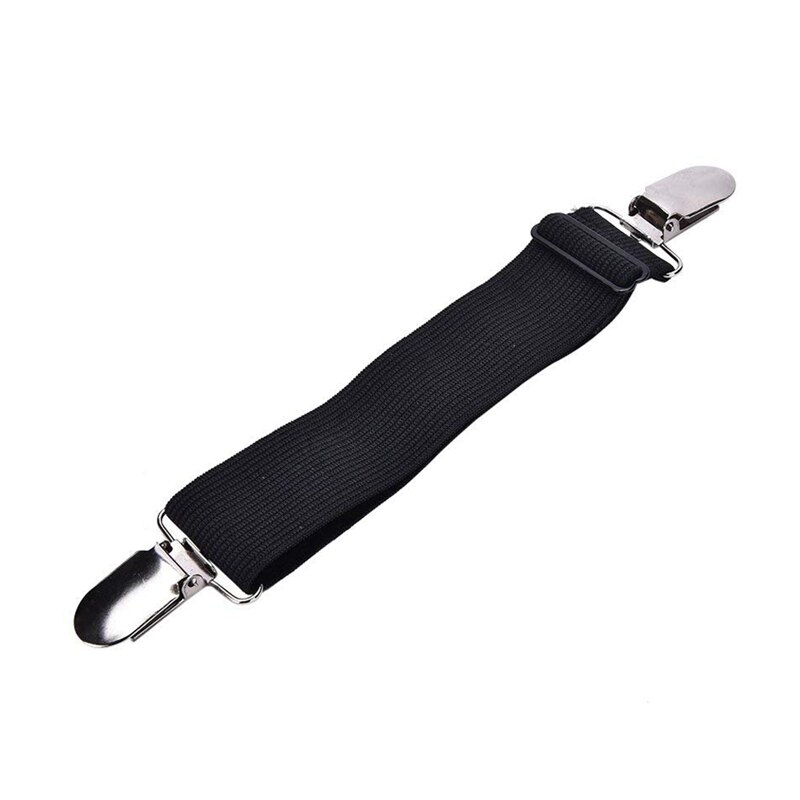 Sheet Straps Adjustable Bed Corner Holder Elastic Straps Fasteners Clips Grippers Mattress Cover Sheet Bed Suspenders, Black, Pa