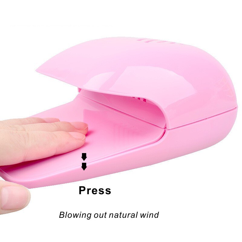 Mini nail art lufttørker neglelakktørker bærbar limtørker aa batterivifte nail art verktøy tørketrommel hurtigtørkende maskin reisetørker