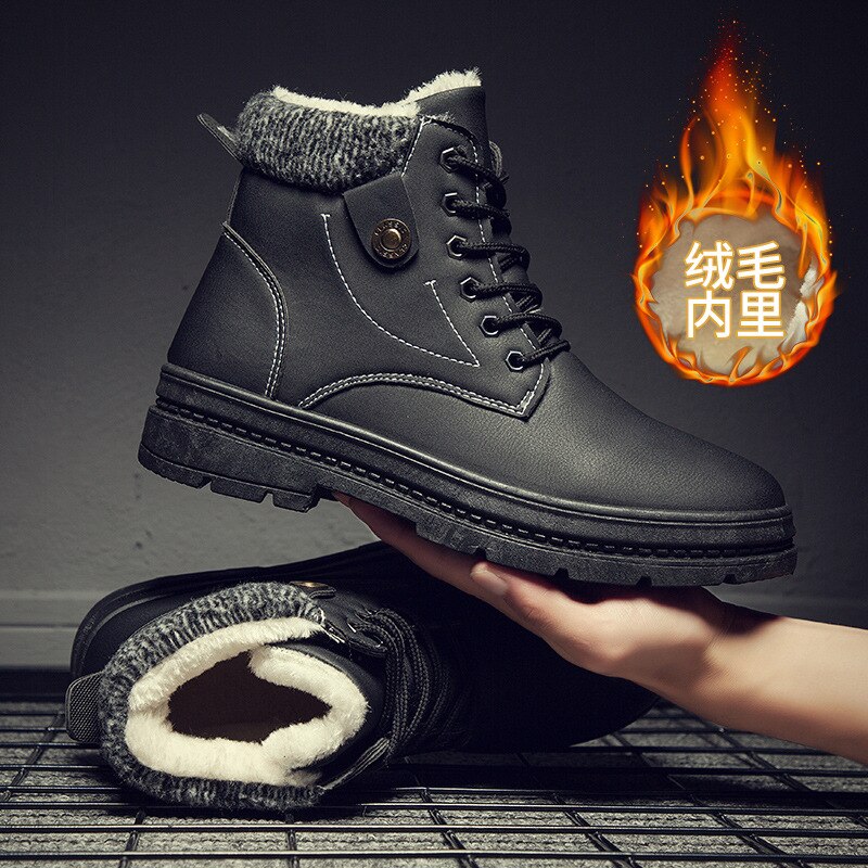 Warme Snowboots Mannen Pluche Herenschoenen Outdoor Koude Proof Laarzen Waterdichte Mannen Laarzen Hoge Top katoen Laarzen