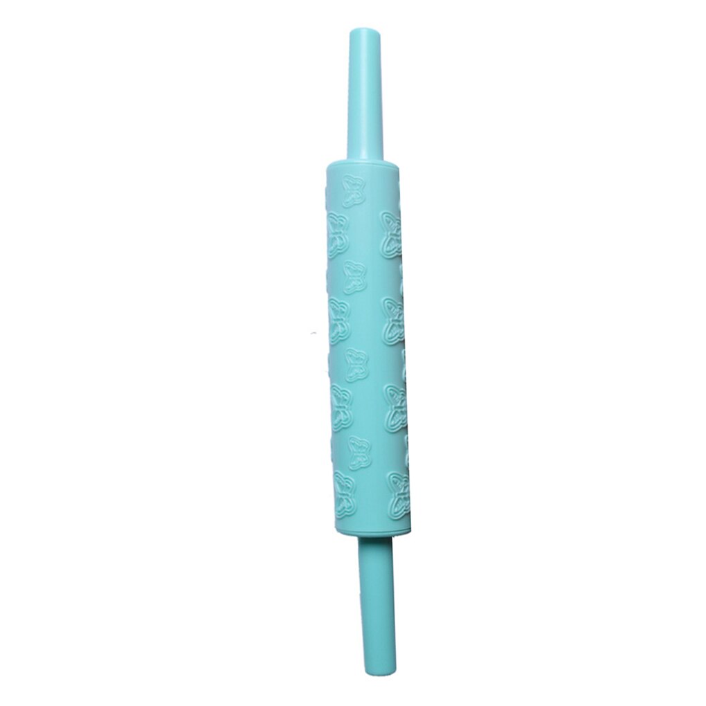 Silicone Rolling Pin Baking Cookies Biscuits Fondant Dough Roller PP Non-Stick Rolling Pin Embossing Mold DIY Baking: NO.1