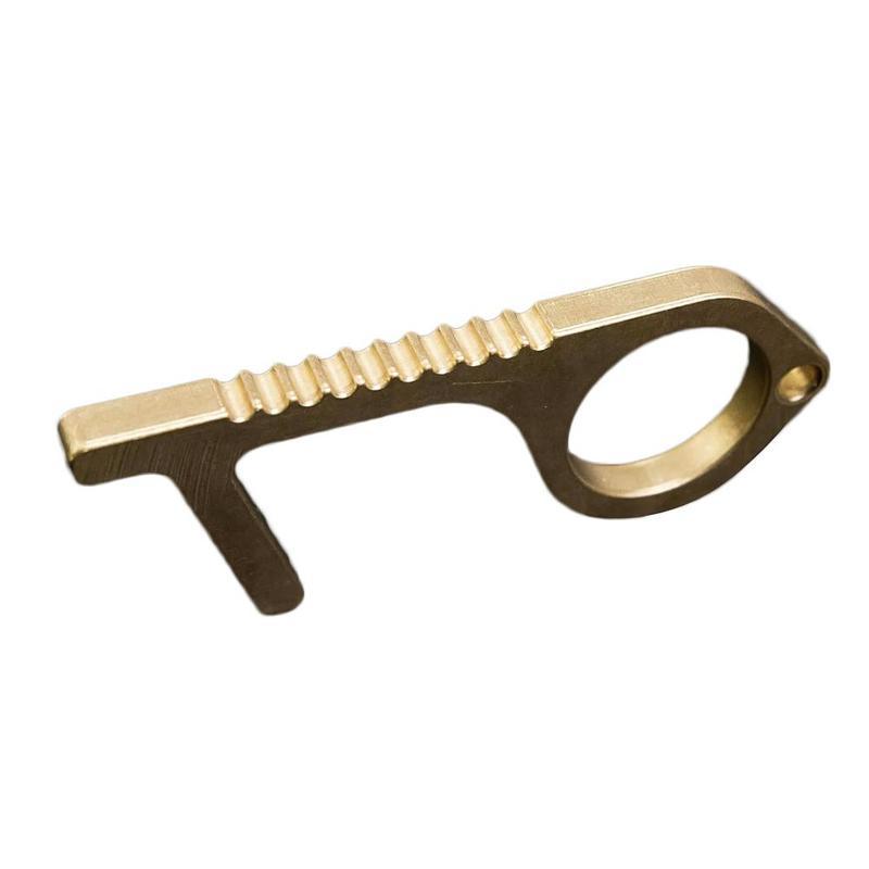 Hygiëne Messing Hand Tool Messing Edc Deur Opener & Stylus Limiet Kiem Blootstelling Tijdens Afrekenen: Default Title