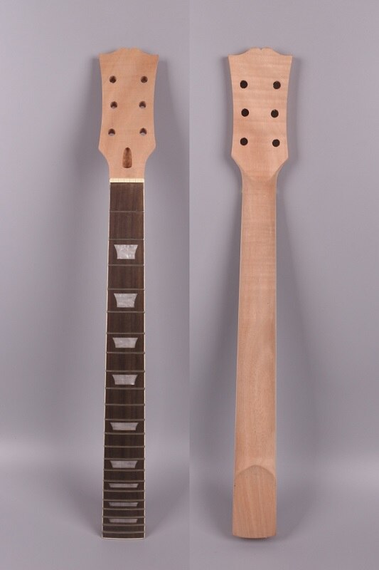 Mástil de guitarra eléctrica de caoba y palisandro, diapasón 22 trastes, 24,75 pulgadas, # XLP3: 05 neck