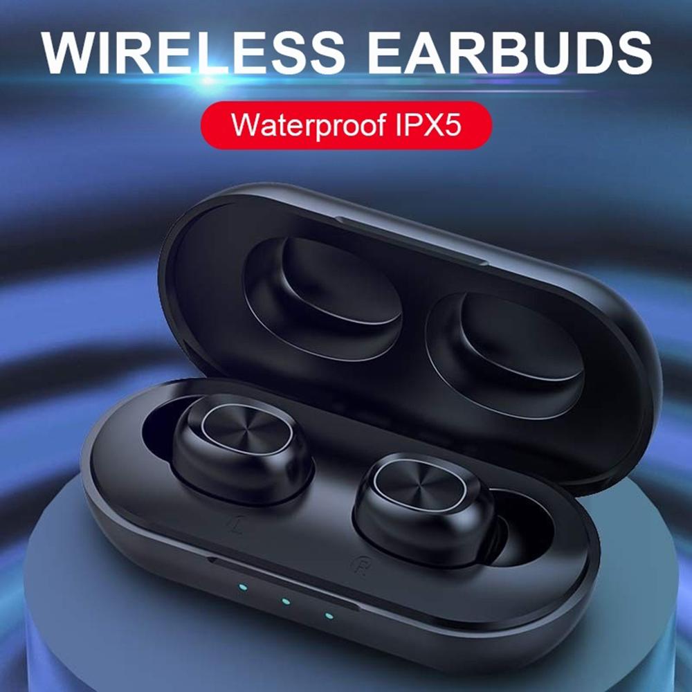 newest B5 TWS Fingerprint Touch Bluetooth HiFi Wireless Headphones With Mic Noise Cancelling Gaming Headset charging box: Option 1